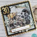 Kartka na 30. Urodziny z aparatem fotograficznym, personalizacja