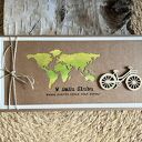 Kartka ślubna "Szczęśliwa podróż" z rowerem - handmade