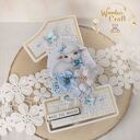 Urodzinowa kartka cyferka, prezent na roczek "Baby Lamb" GOTOWA