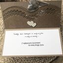 Kartka ślubna eco handmade w stylu rustykalnym z delikatnymi kwiatami