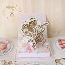 Exploding box na chrzest, roczek i narodziny dla dziewczynki Pink Flowers Girl (gotowy do personalizacji)
