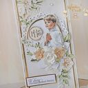 Kartka komunijna pamiątka pierwszej komunii świętej "Beige Story" GOTOWA