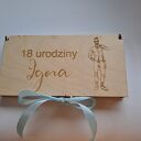 Drewniane pudełeczka na prezent pieniężny