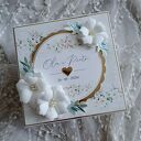 Exploding box ślubny - pamiątka scrapbooking z miejscem na pieniądze 