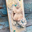 Kartka na chrest w pudełku - Błękity w stylu vintage