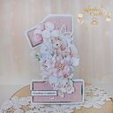 Urodzinowa kartka cyferka, prezent na roczek "Baby Unicorn" GOTOWA