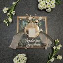 Kartka urodzinowa konewka suszone kwiaty