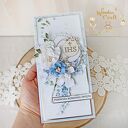 Komunijna kartka „Lovely Day in Blue” w pudełeczku z okienkiem - dziewczynka