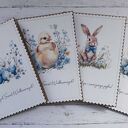 Zestaw 4 kartek wielkanocnych z życzeniami „Kurczaczki