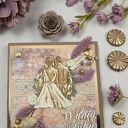 kartka ślubna rustykalna boho suszone kwiaty