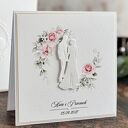 Elegancka personalizowana kartka ślubna w pudełku z ozdobną kopertą