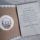 Zestaw 4 kartek wielkanocnych z życzeniami „Kurczaczki i zające”