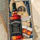 Elegancka kartka dla dżentelmena - whisky & denim, w pudełku