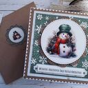 Kartka świąteczna z uroczym bałwankiem