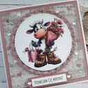 Kartka na walentynki z byczkiem, nietypowy napis