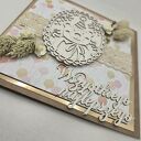 kartka urodzinowa na roczek dla dziecka z suszonymi kwiatami