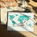 Kartka na ślub w szczęśliwą podróż - rękodzieło scrapbooking z kieszonką