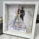 Personalizowana ramka ślubna 3D z miejscem na gotówkę