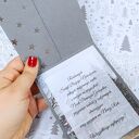 Kartka świąteczna z kieszonką na prezent - szaro-srebrna w gwiazdki (handmade)