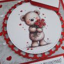 Kartka na walentynki z misiem, nietypowy napis