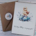 Zestaw 4 kartek wielkanocnych z życzeniami „Kurczaczki i zające”