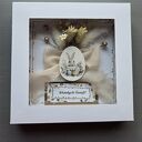 kartka wielkanocna z suszonymi kwiatami beż