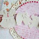 Różowa kartka urodzinowa i gratulacyjna - handmade scrapbooking