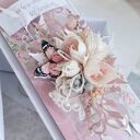 Elegancka kartka na urodziny w pudełku - kwiaty, motyle, personalizacja