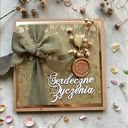 Kartka urodzinowa boho rustykalna kokarda 2