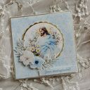 Niebieska kartka wielkanocna z Jezusem