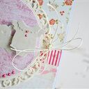 Różowa kartka urodzinowa i gratulacyjna - handmade scrapbooking