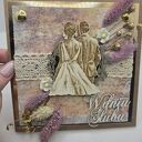 kartka ślubna rustykalna boho suszone kwiaty