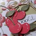 Wiśniowy Sad suvenir - ręcznie robiona kartka scrapbooking