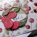 Wiśniowy Sad suvenir - ręcznie robiona kartka scrapbooking