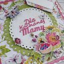 Kartka na Dzień Mamy z polnymi kwiatami i motylami