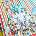 Ręcznie robiona kartka urodzinowa dziecięca 2 na roczek 15x15 - personalizowana