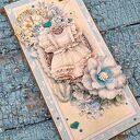 Kartka na chrest w pudełku - Błękity w stylu vintage