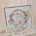 Kartka komunijna, Pamiątka Pierwszej Komunii, prezent "Rose Wine 1"