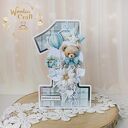 Urodzinowa kartka cyferka, prezent na roczek "Baby Bear" GOTOWA