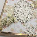 kartka urodzinowa na roczek dla dziecka z suszonymi kwiatami