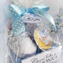 Chrzest święty, kartka w pudełku dla chłopca, niebieska pamiątka, Box, Personalizacja, Urodziny