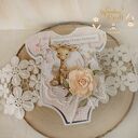 Kartka body na chrzest, roczek, narodziny "CuteBabyGirl" GOTOWA