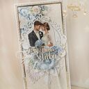 Romantyczna kartka ślubna, pamiątka ślubu ręcznie robiona Hydrangea3" GOTOWA