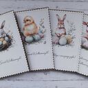 Zestaw 4 kartek wielkanocnych z życzeniami „Pastelowy”