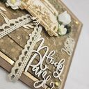 Kartka ślubna rustykalna z suszonymi kwaitami