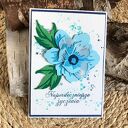 Niebieska kartka urodzinowa lub imieninowa handmade