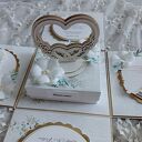 Exploding box ślubny - pamiątka scrapbooking z miejscem na pieniądze 