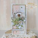 Kartka, pamiątka na chrzest, roczek, narodziny "PeachBabyBoy" GOTOWY