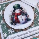 Kartka świąteczna z uroczym bałwankiem