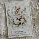 Kartka wielkanocna z króliczkiem